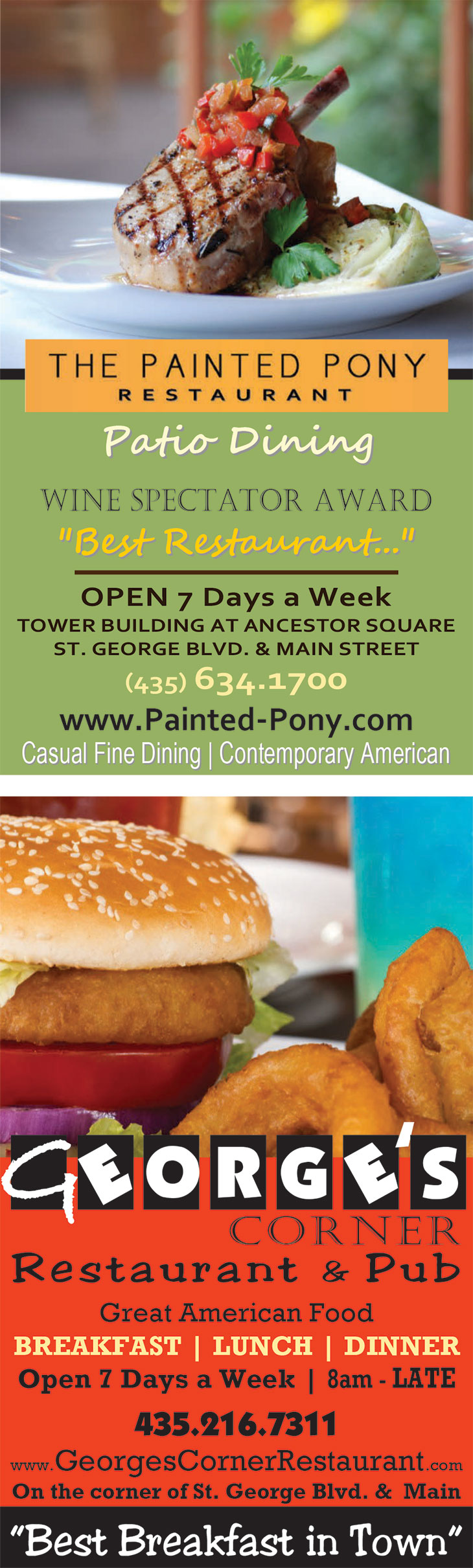 Painted Pony and Georges Corner ads